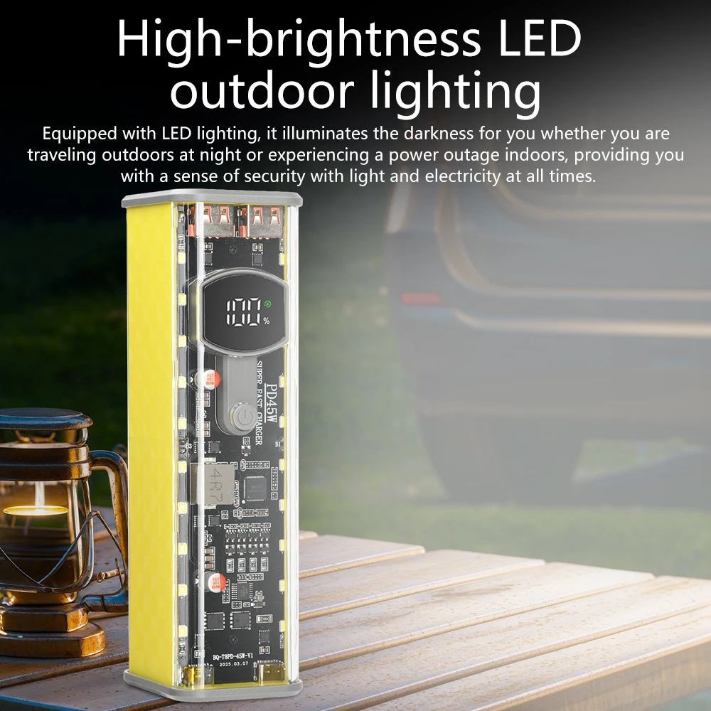 Caja de batería sin soldadura 8x18650 PD45W carcasa de banco de energía de carga súper rápida con luz exterior integrada - imagen 5