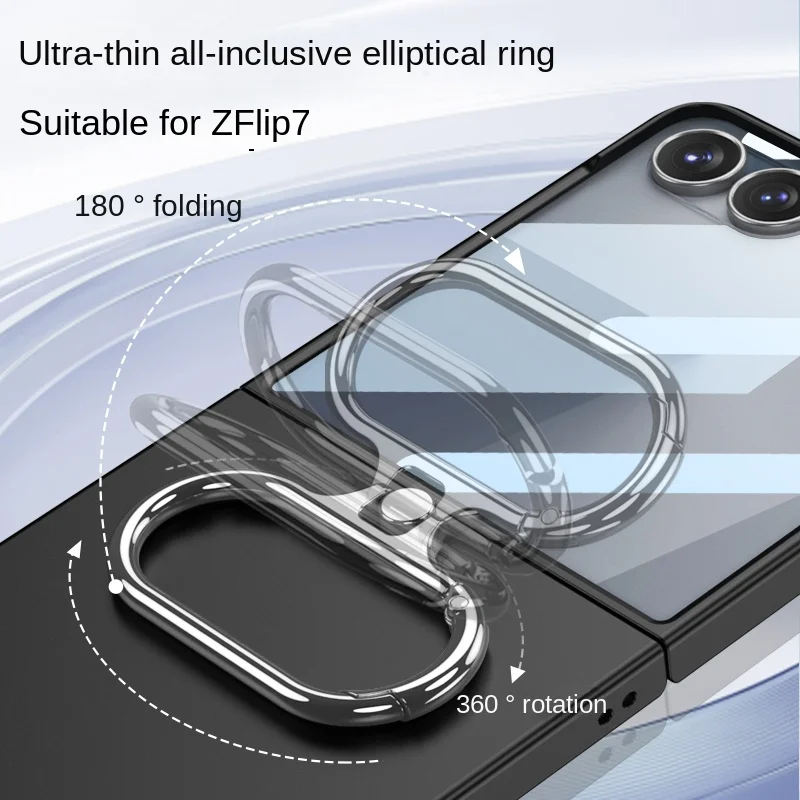 Para Samsung Galaxy Z Flip 7 funda dura delgada con soporte de anillo funda protectora trasera para Samsung Z Flip7 funda completa para teléfono - imagen 2