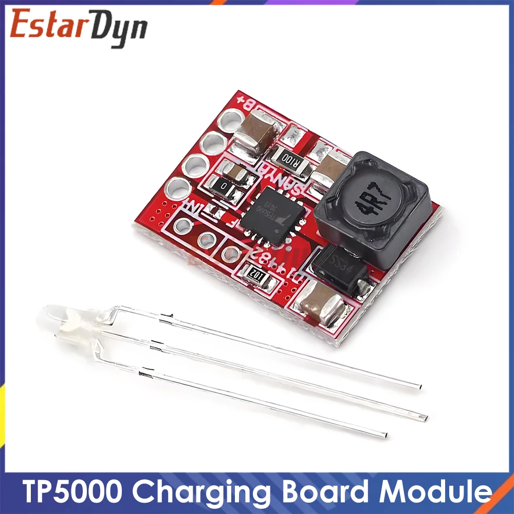 Módulo de cargador TP5000 2A, circuito Buck de interruptor, modo Dual de 3,6 V/4,2 V para batería LiFePO4/Li-ion con indicador LED y protección