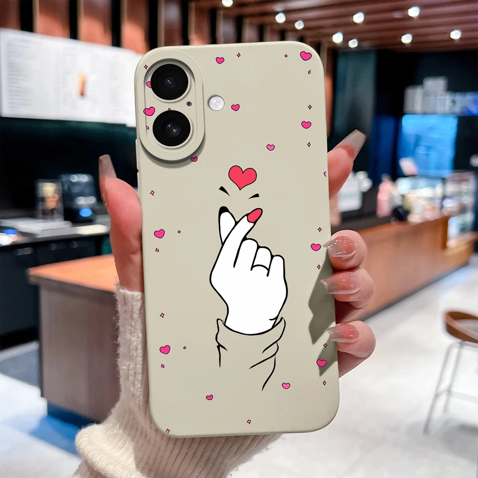 Para iPhone 17 Pro Max 17 Air funda Simple amor corazón patrones alta calidad suave cubierta de teléfono de silicona líquida para iPhone17 parachoques - imagen 5
