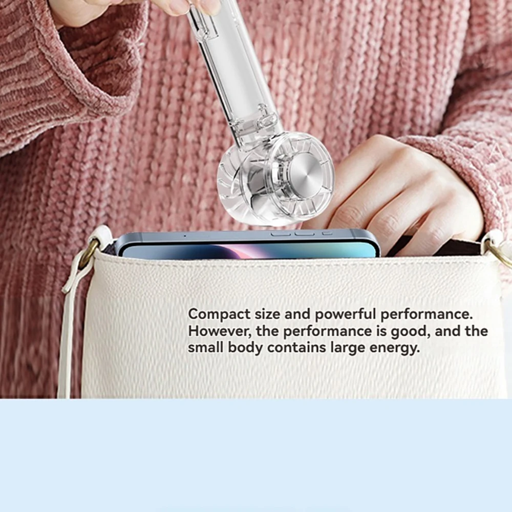Nuevo ventilador Turbo de escritorio portátil transparente, ventilador recargable, ventilador de mano de 3 velocidades para viajes, ventiladores de compresión fría al aire libre - imagen 5