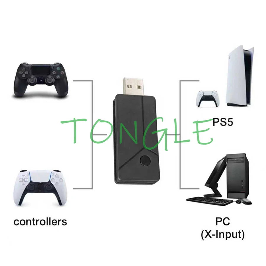 Controlador inalámbrico USB PS4/convertidor adaptador de palo Arcade a consola de juegos PS5 PC, función de auriculares seleccionable - imagen 4