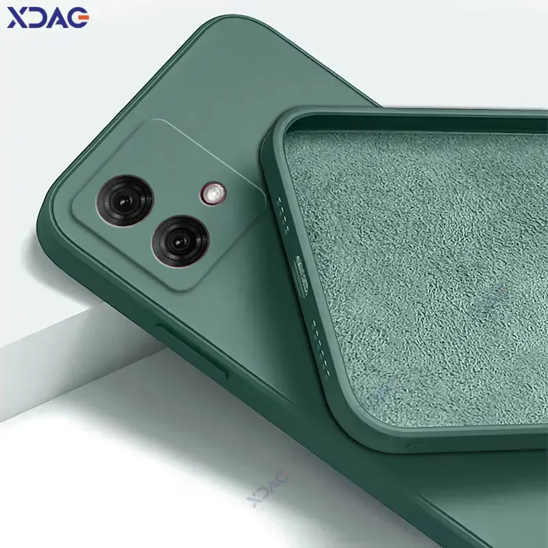 Funda de teléfono de doble revestimiento de lujo para Motorola Moto G84 MotoG84 5G 360, bolsa de armadura trasera de silicona líquida cuadrada suave a prueba de golpes - imagen 3