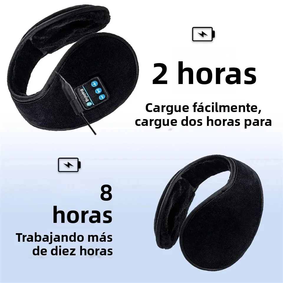 Orejeras inalámbricas con Bluetooth, orejeras para invierno, gorro informal, calentador deportivo para montar, orejeras para hombres y mujeres, auriculares de música - imagen 4