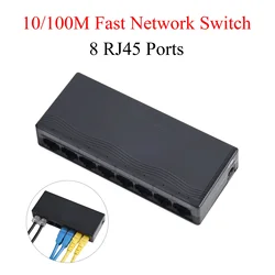Switch de red RJ45 de 8 puertos 100 Mbps para cámara IP y AP