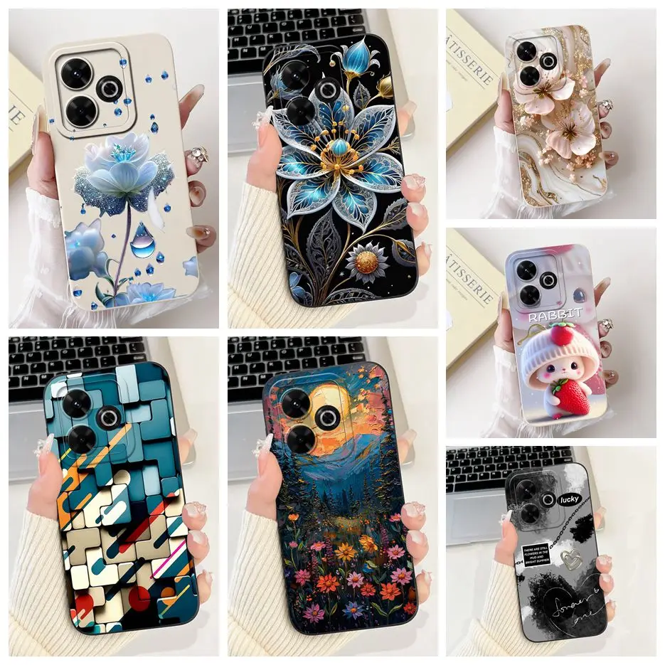 Para Xiaomi Redmi 13 4G funda Redmi 13X cubierta pintada de lujo de caramelo funda de teléfono mate para Xiaomi Redmi 13 Redmi13 X 13X 4G bolsas suaves