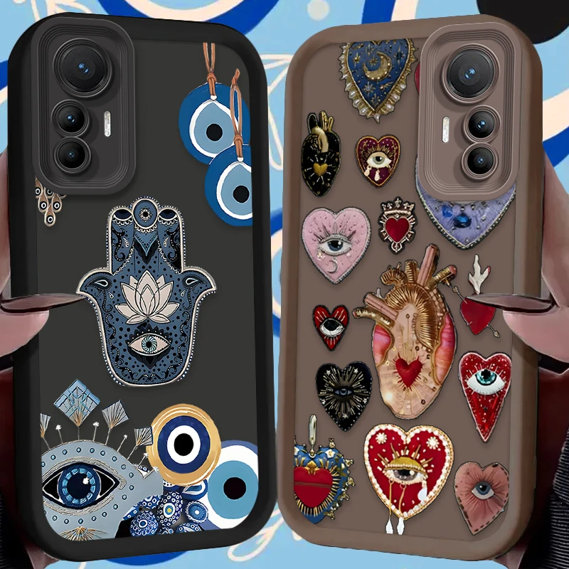 Funda Evil Eye Art Love Heart para Xiaomi Poco X7 X6 X5 X3 NFC F7 F6 F5 F3 M7 M6 Pro 4G 5G Mi 12 11 Lite NE 5G 13T 12T 11T 14T Pro