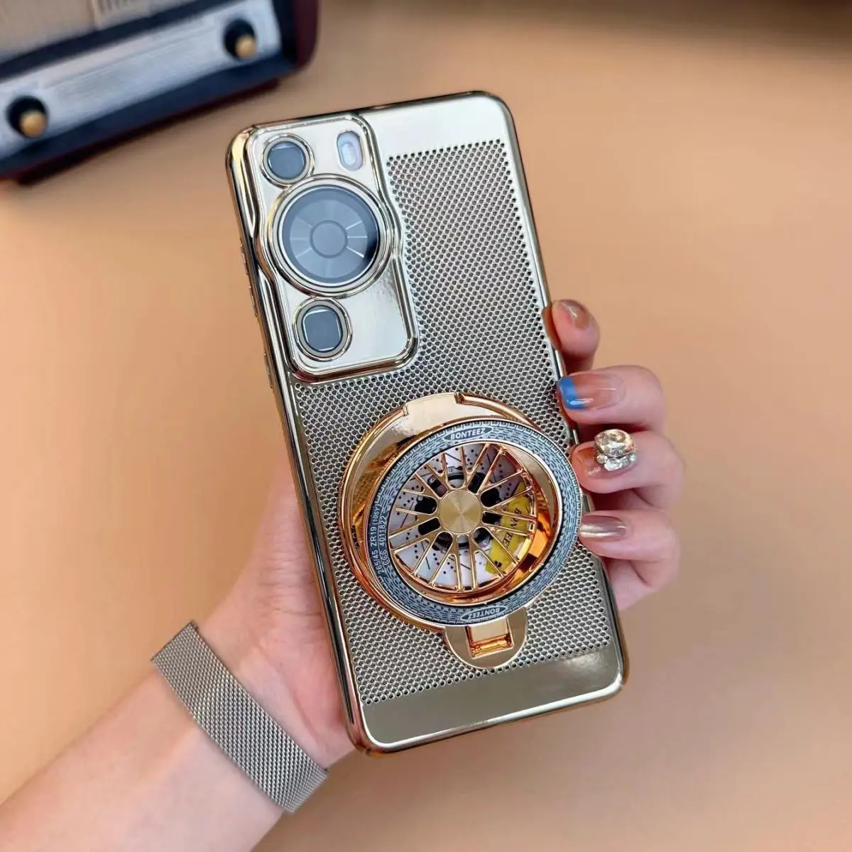 Funda dura de PC con anillo para móvil, carcasa protectora trasera con disipación de calor para Huawei P60, P50 Pro - imagen 3