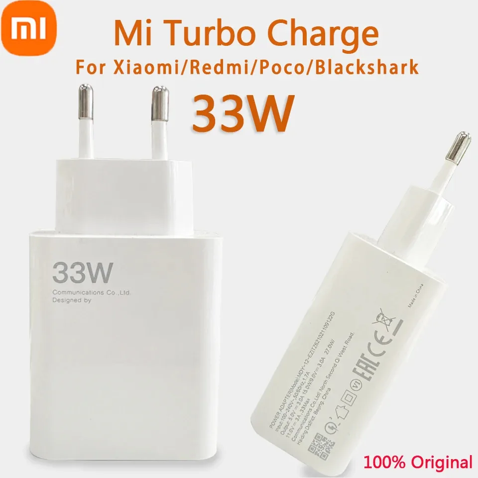 Xiaomi-Adaptador de cargador de carga rápida Turbo, Cable tipo C, 33W, 30W, 27W, Xiaomi Mi Redmi Note 12, 12S, 11, Poco X5, X4, F3