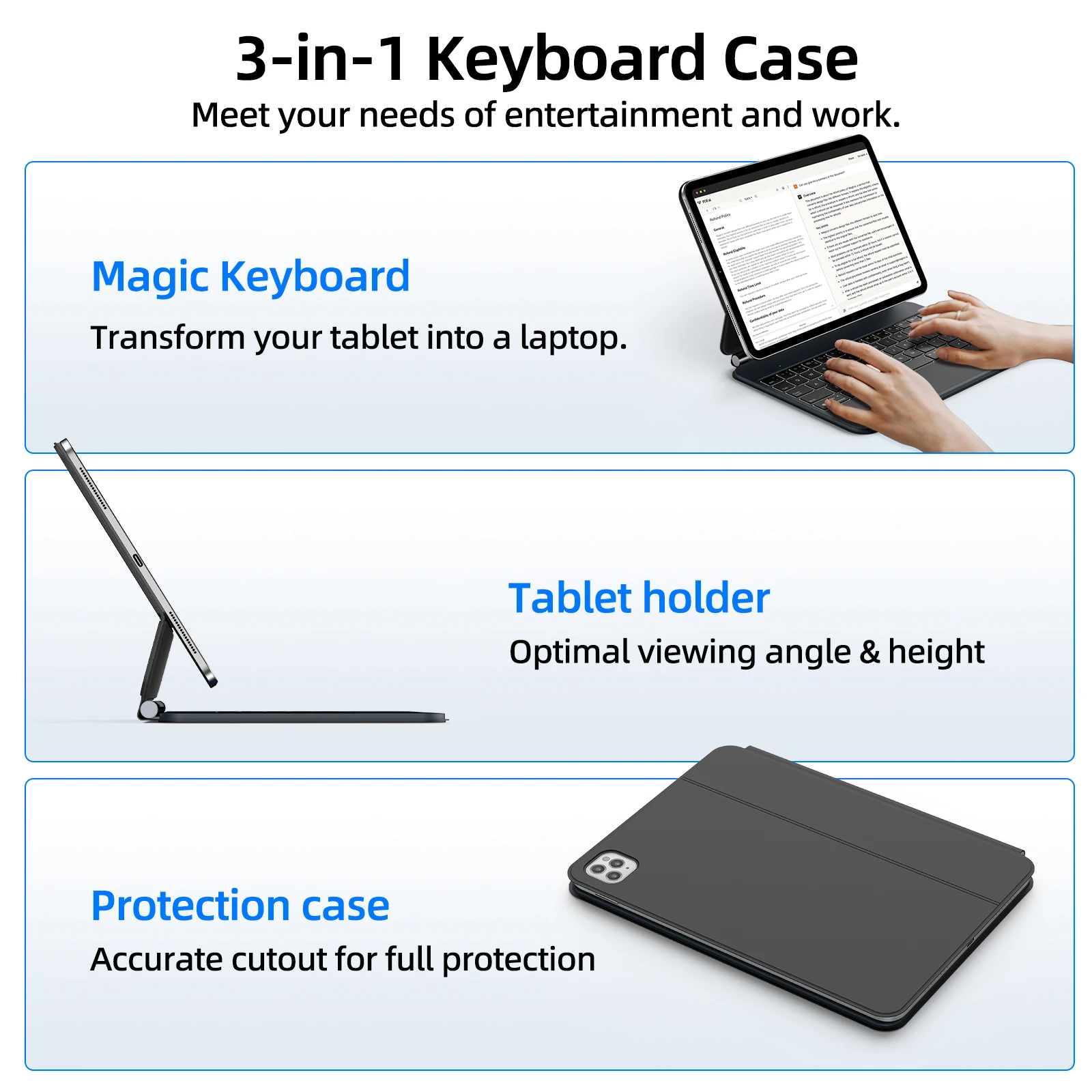 GOOJODOQ Funda Teclado Mágico para iPad Pro M4 con Carga Inversa - imagen 5