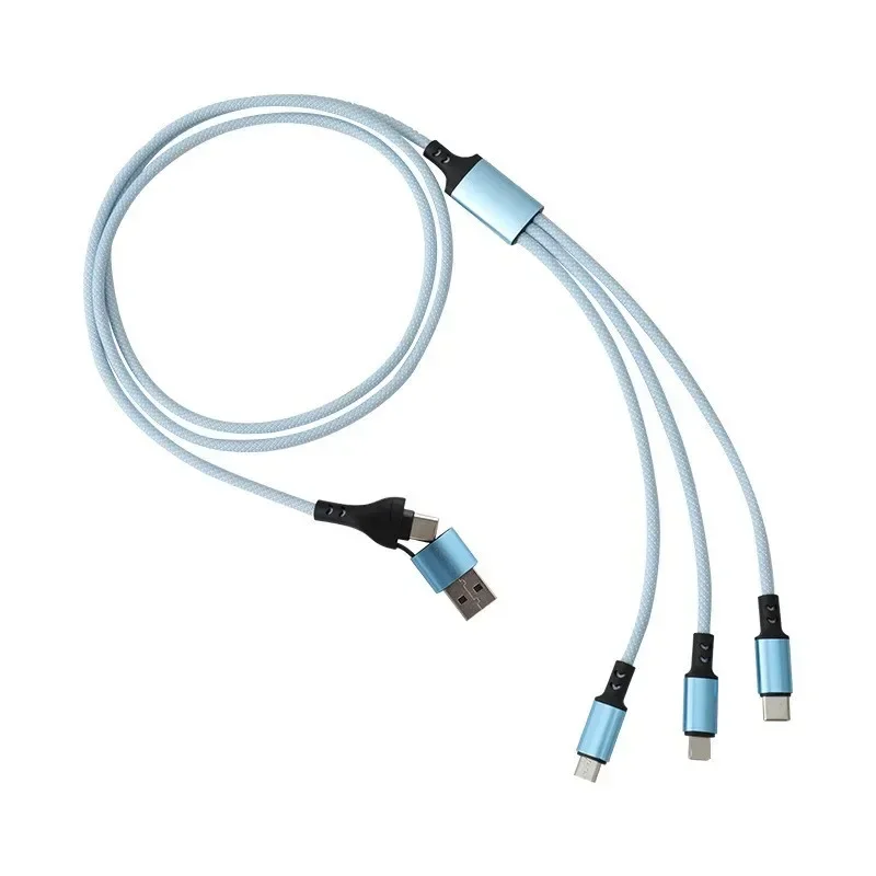 Cable de carga rápida 3 en 2, Cable con puerto USB múltiple tipo C, Micro cargador, Cable de teléfono móvil para iPhone 14 13 12 Huawei Samsung Xiaomi - imagen 4
