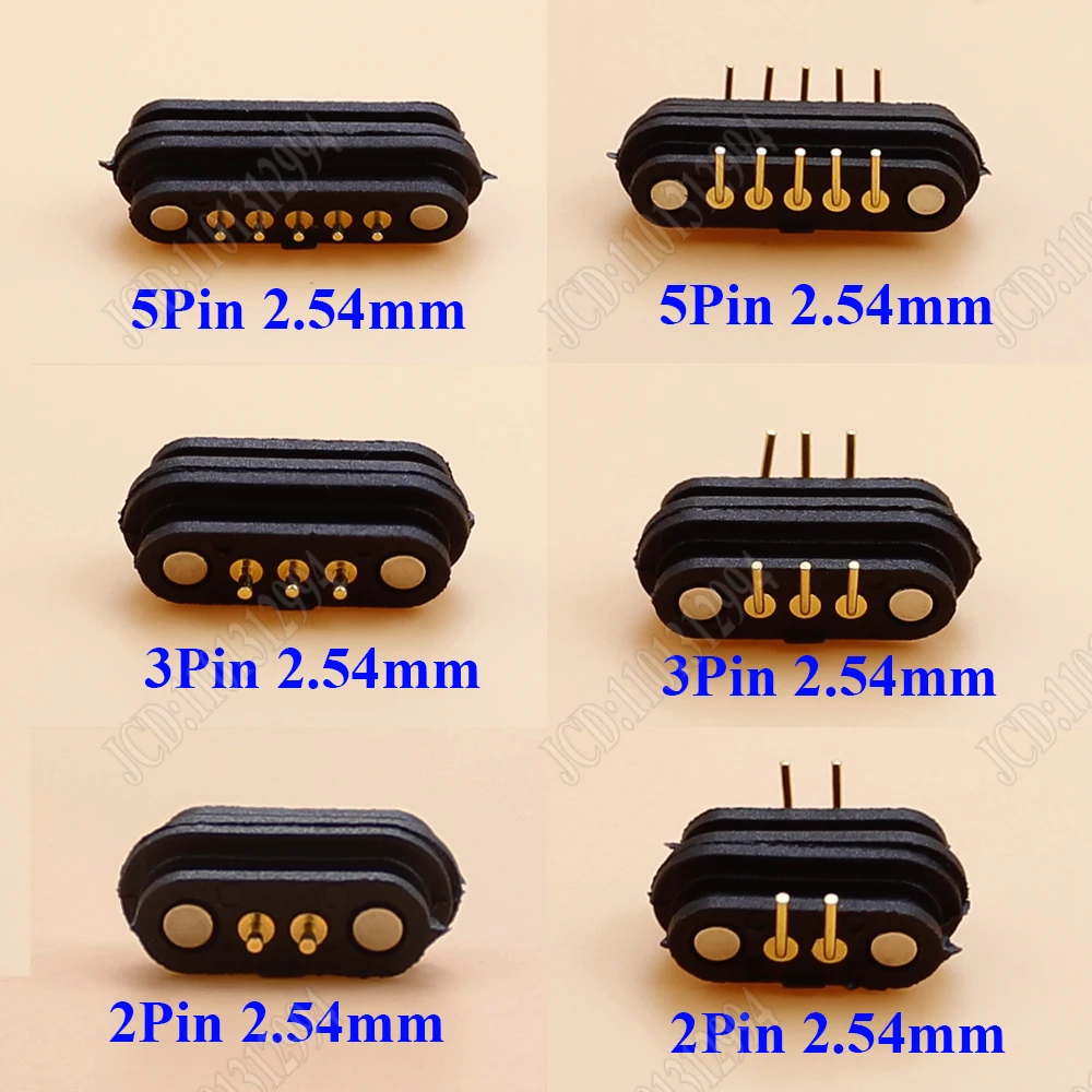 Pogo-conector magnético de 2,54mm, 2A DC, 2 pines, 3 pines, 4 pines, 5 pines, Pogopin macho, hembra, toma de corriente cc, 2P, 3P, 4P, 5P - imagen 4