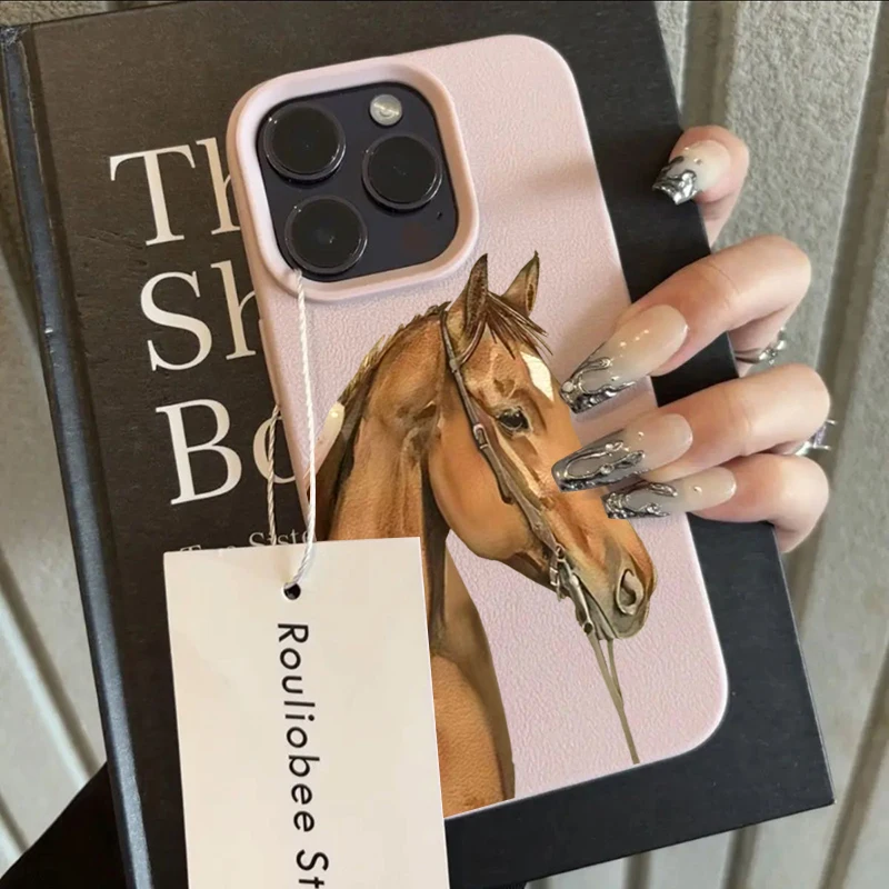 Funda de teléfono de TPU con diseño de caballo marrón para iPhone 17 16 15 14 Pro Max 13 12 11 XS X XR 16E 16 Plus 17 Fundas suaves de aire - imagen 5