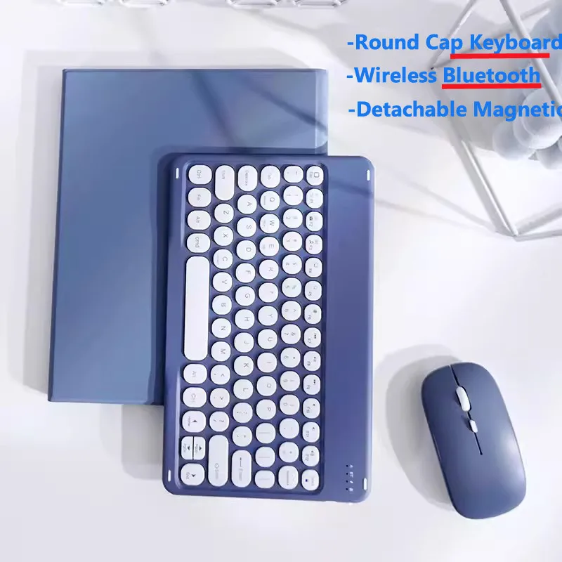 Funda redonda para Xiaomi Redmi Pad SE, carcasa con teclado y ratón inalámbricos, Bluetooth 8,7, 4G, 2024 pulgadas