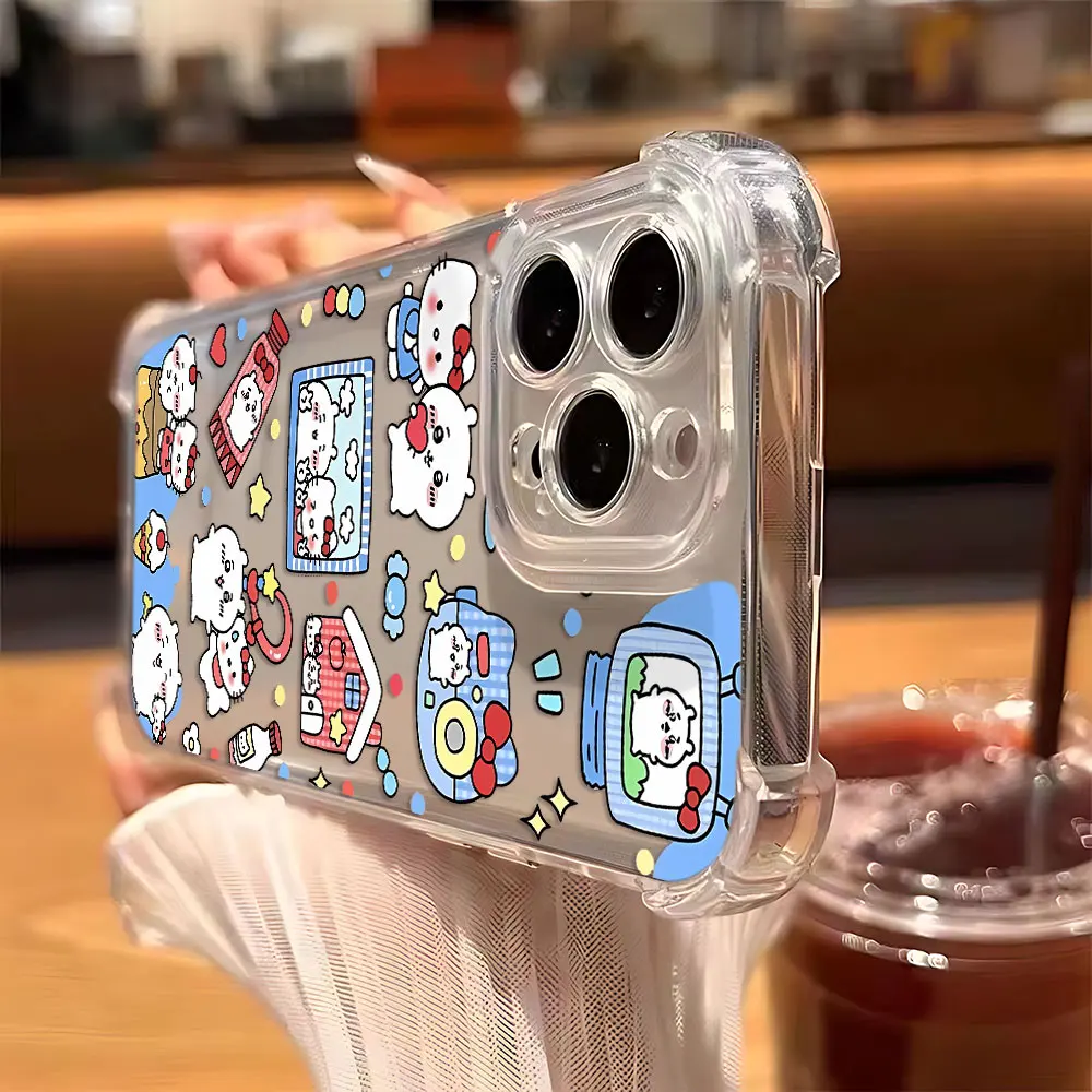 Preciosa funda de teléfono Chiikawa Hello Kitty para Samsung Galaxy S25 S24 S23 S22 S21 S20 Note20 FE Ultra Plus 4G 5G, funda anticaída de TPU - imagen 2
