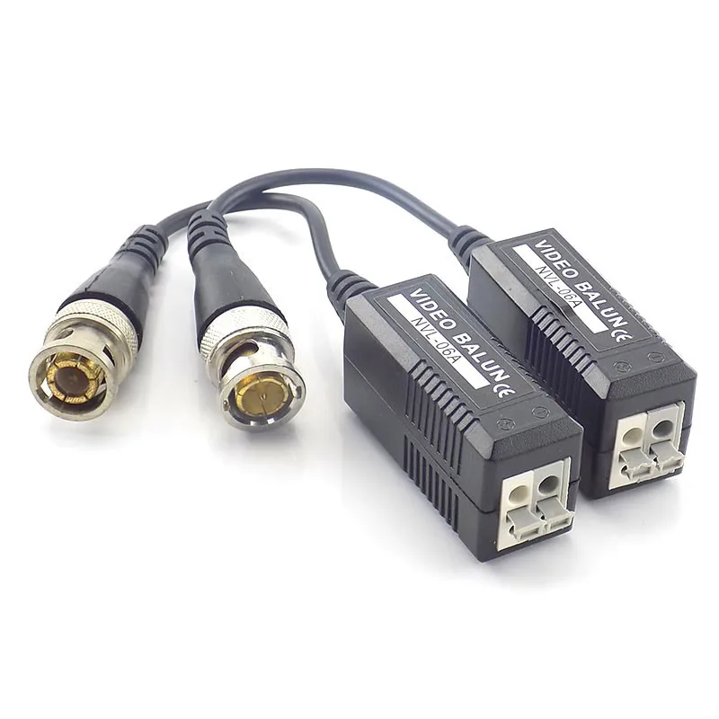 1/2/5 pares de vídeo CCTV Balun transceptor de vídeo retorcido Utp BNC Balun 2000 pies con Cable Bnc conector BNC para cámara de seguridad C5 - imagen 2