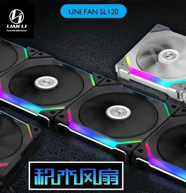 LIAN LI UNI-ventilador SL120 V1 AL120 SL140 120/140MM RGB, Kit DE VENTILADOR, Cable Modular, Software libre, Control inteligente PWM M/B 5V ARGB, negro/blanco