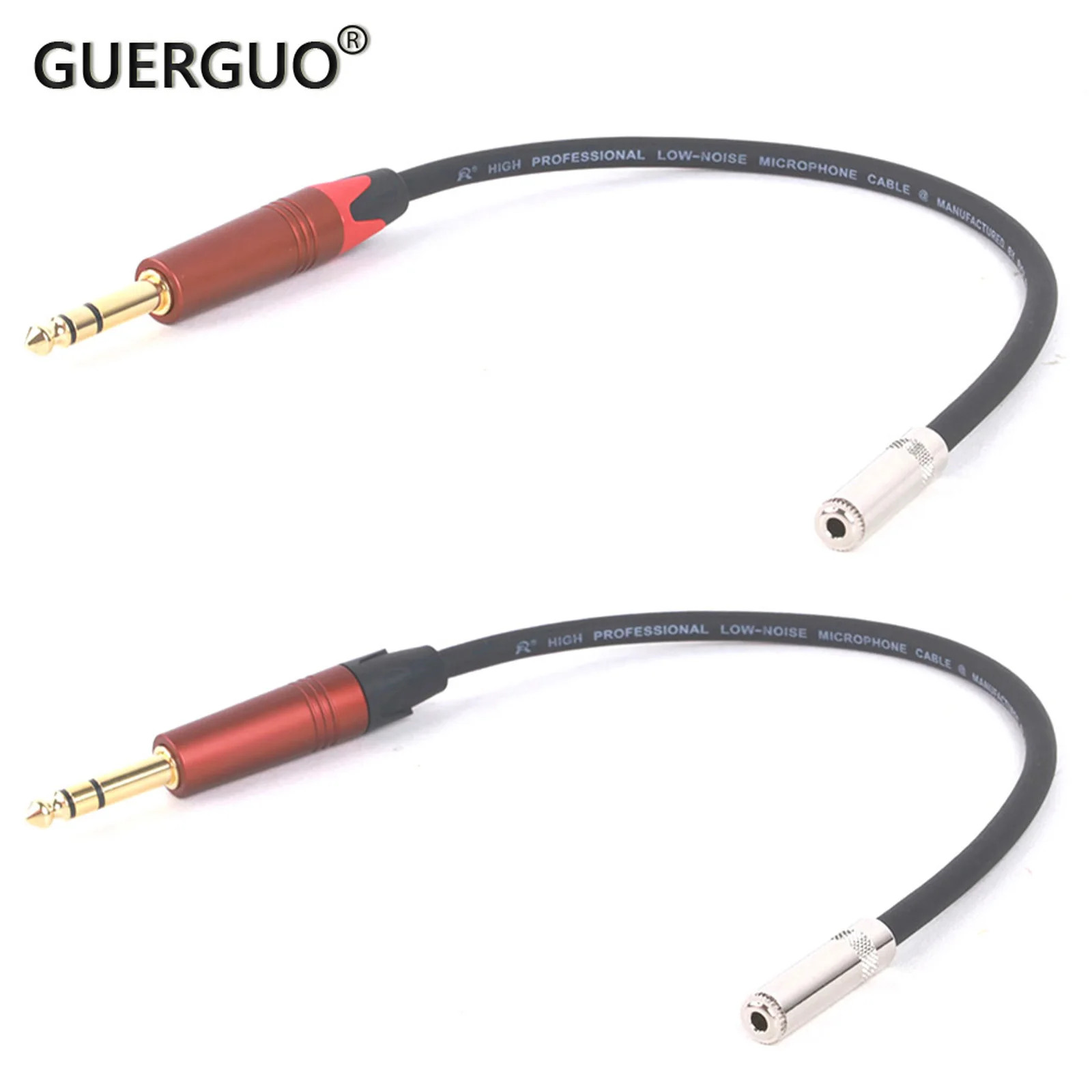 Cable adaptador de Audio para mezclador, amplificador, altavoz, chapado en oro, divisor AUX, 6,35mm, TRS macho a 3,5mm