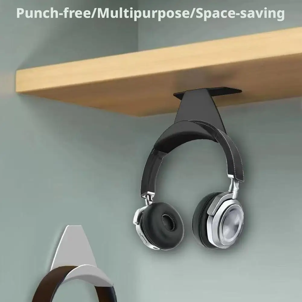 Colgador de auriculares montado en la pared, colgador de escritorio para auriculares para juegos, almacenamiento de mochila, soporte de gancho colgante, organizador para el hogar y la Oficina sin perforaciones