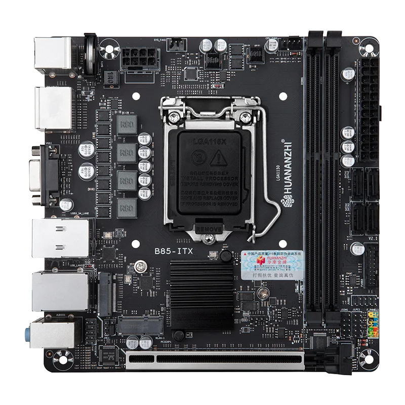 Placa base HUANANZHI B85-ITX compatible con procesadores LGA1150 de 4. a generación 2 * DDR3 Max compatible con tarjetas de red Gigabit duales de 16GB - imagen 3