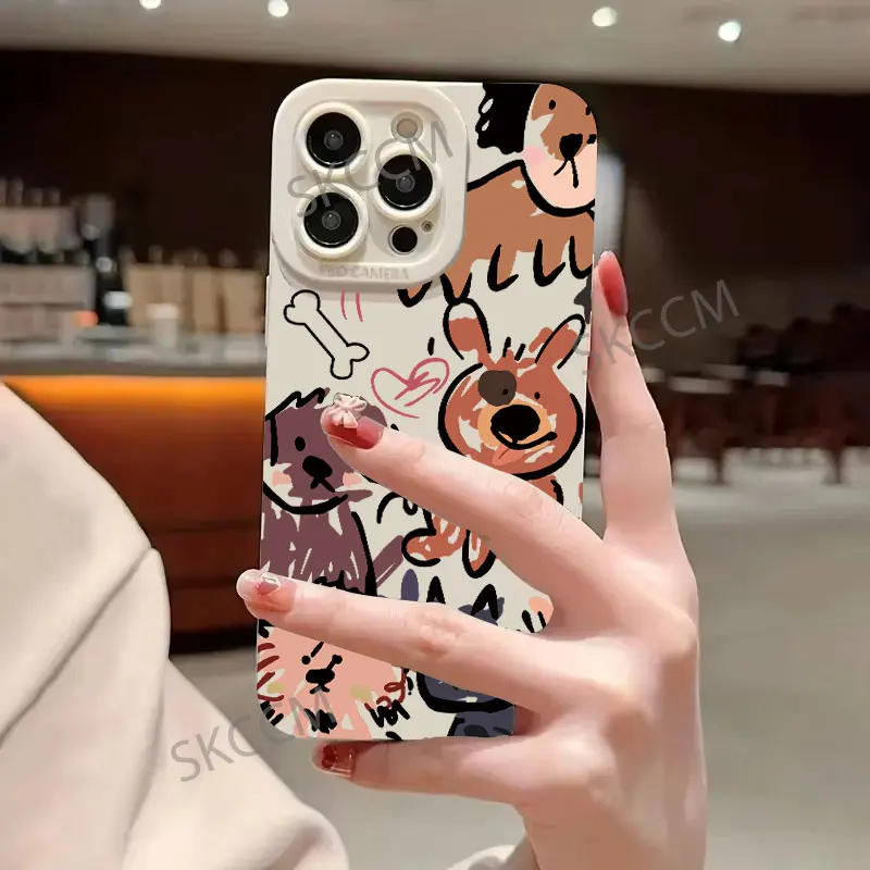 Funda blanda con diseño de perro y grafiti de gatos divertidos para iPhone 11, fundas para iPhone 16 15 Pro Max, iPhone 14, 13, 12 Pro Max, XR X XS 7, 8 Plus - imagen 4