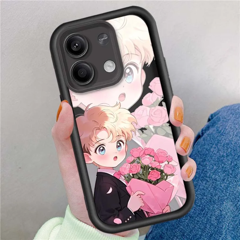 Funda Protectora para Teléfono con Dibujos Animados de Niña Linda para Redmi Note 14 13 12 11 12R 12R 11T Pro Speed Plus 5G Eye Ladder - imagen 4