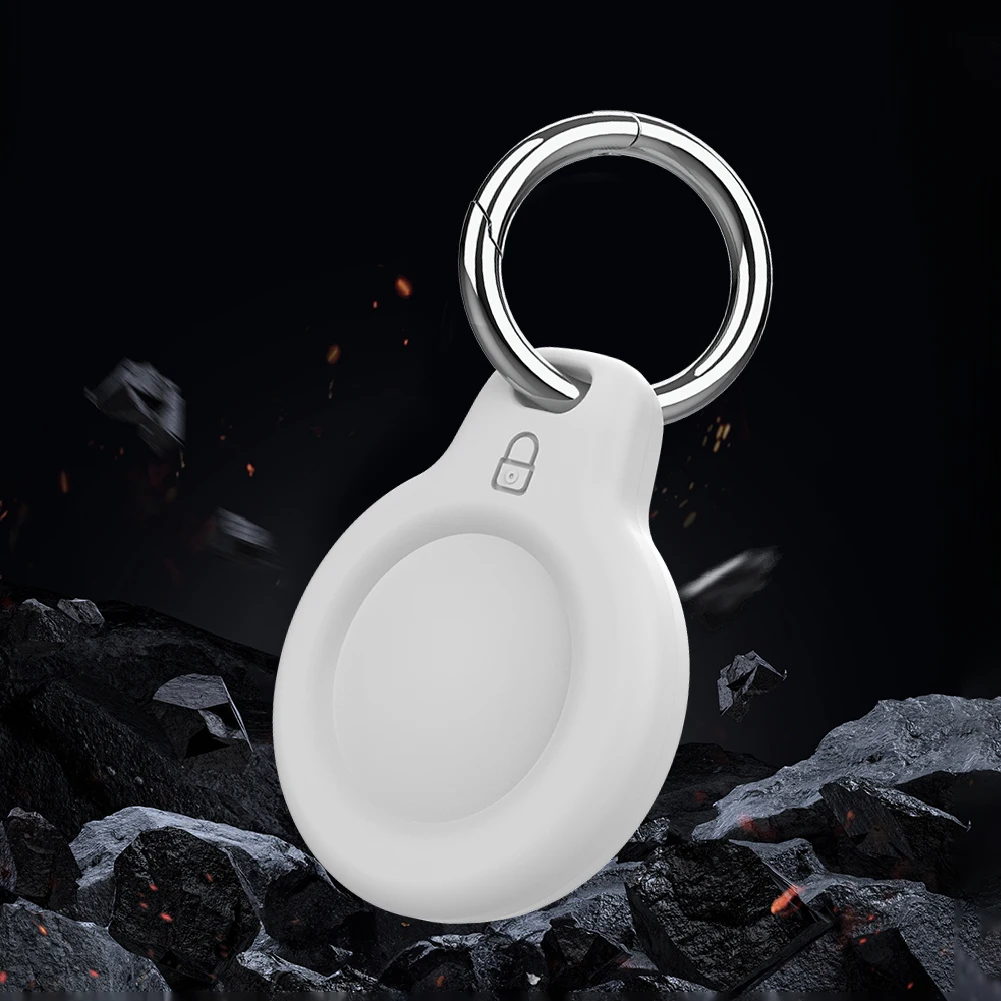 Para Airtag AT-56 soporte llavero impermeable a prueba de golpes funda protectora dura PC antiarañazos funda de piel completa para Apple AirTags - imagen 2