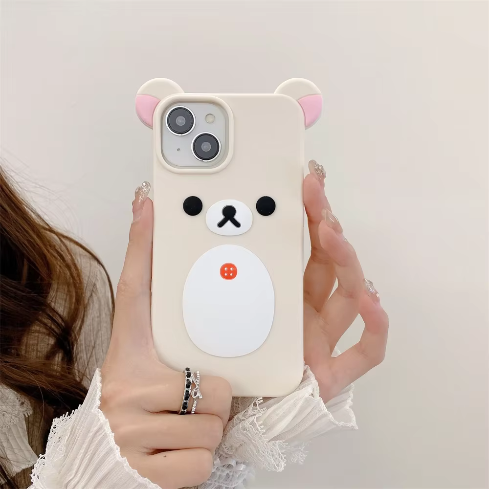 Funda Silicona iPhone Pro Max Orejas 3D Rosa Antigolpes - imagen 2