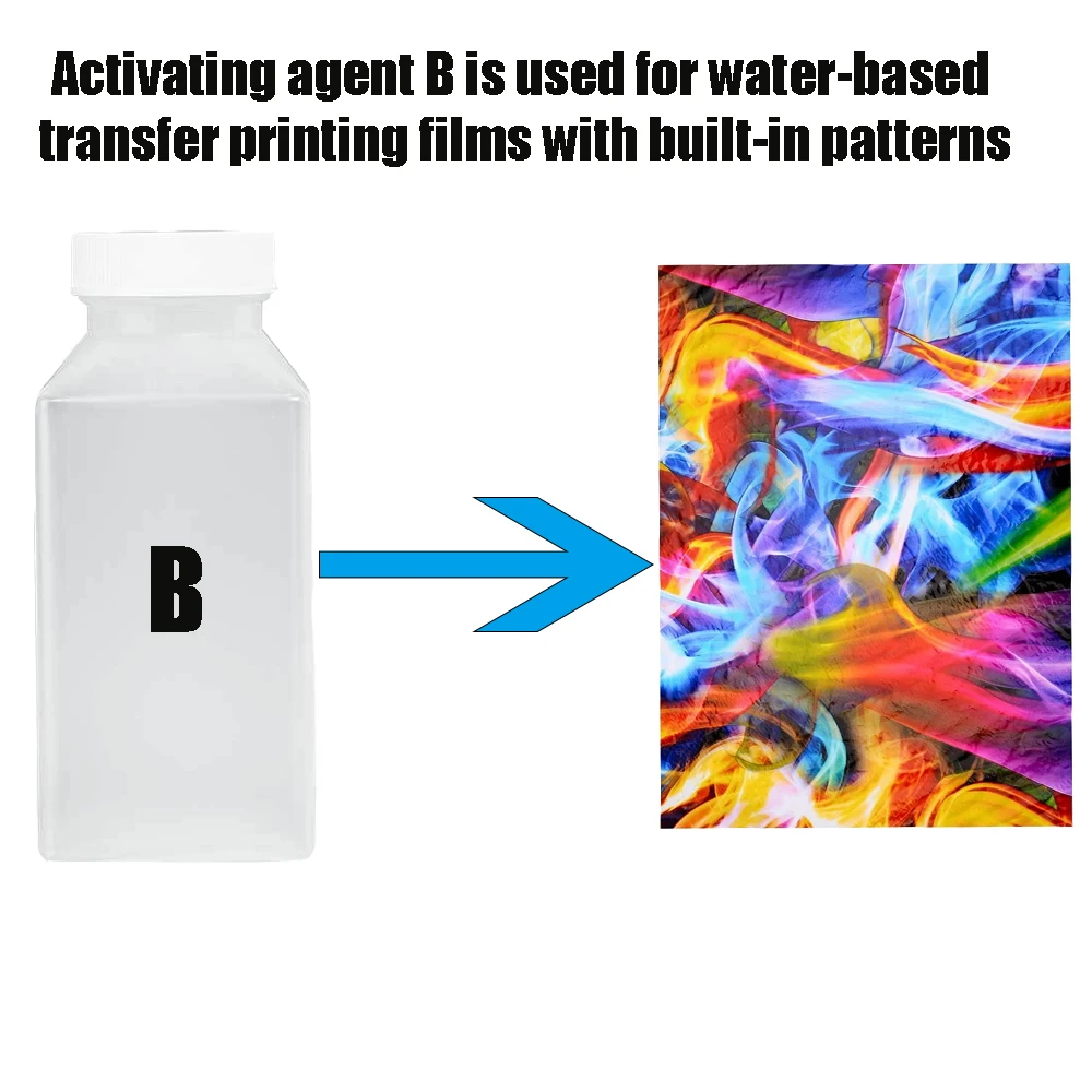 Juego de activador de película hidrográfica de 100ml, agente activador, suaviza y agente B, despegue para el proceso de calcomanías de transferencia de agua - imagen 4
