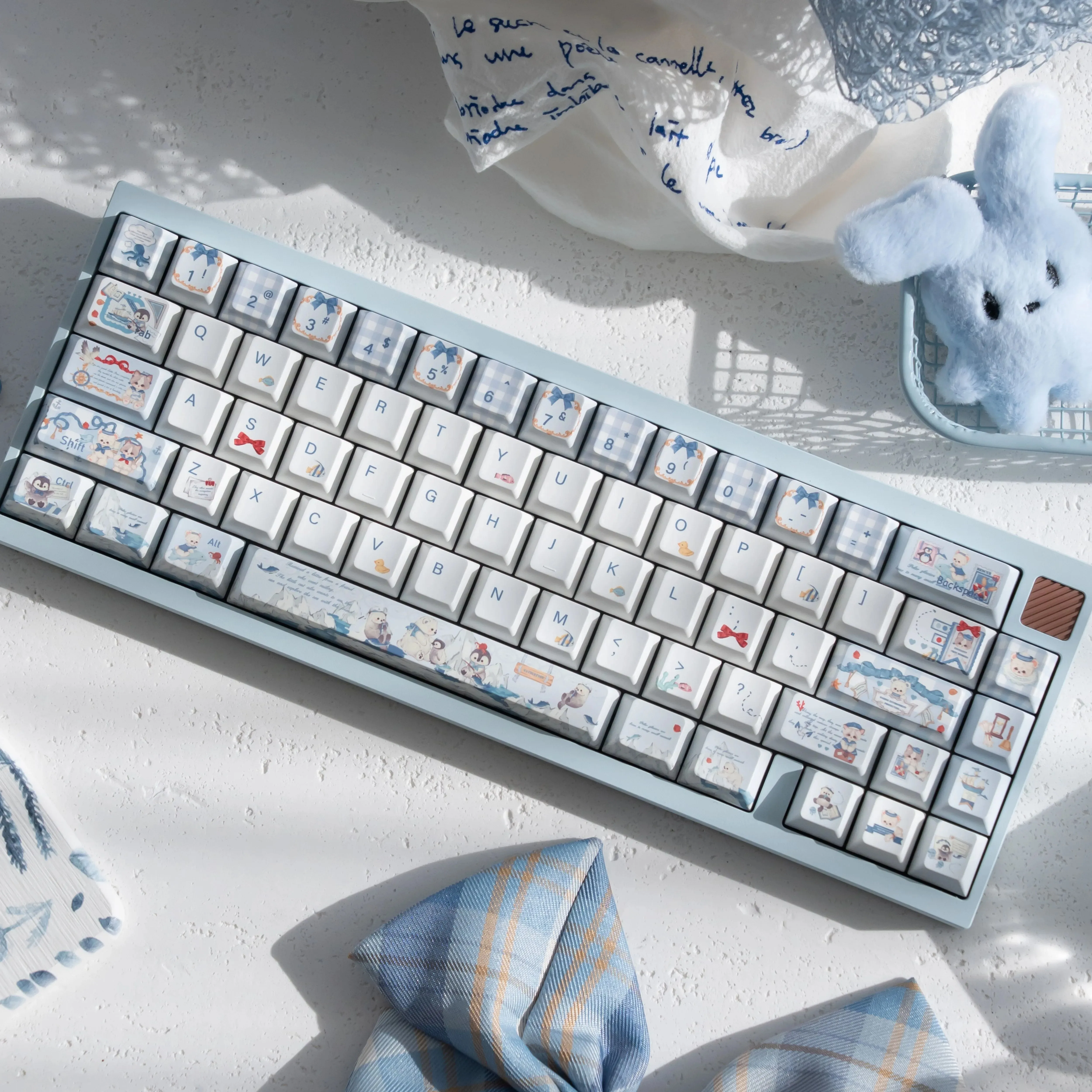 Bonitos teclas de animales de hielo extremo, teclas de perfil Cherry/SOA, tapa de teclado de Anime personalizada PBT para teclado mecánico, regalo, reposamanos - imagen 4