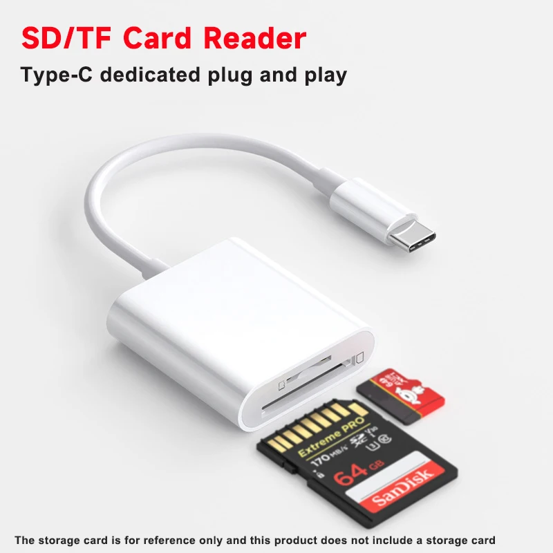 Adaptador de lector de tarjetas de memoria USB tipo C SD TF para Samsung Huawei XiaoMi SD lector de tarjetas TF convertidor de datos para Macbook teléfono portátil - imagen 3