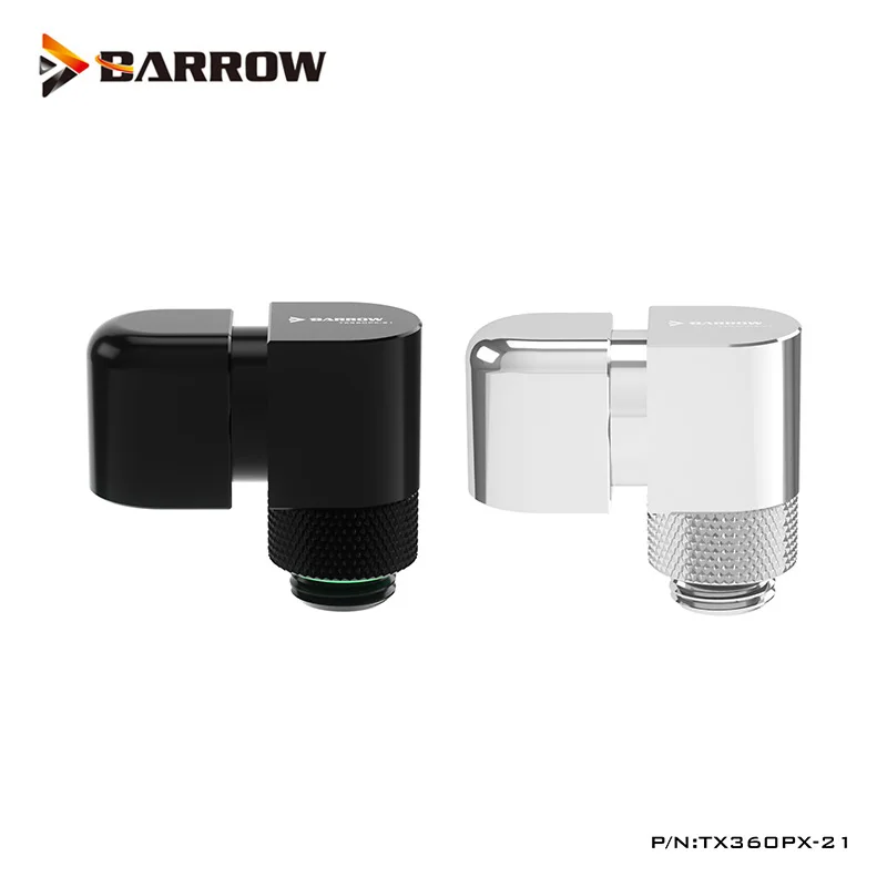 Barrow G1/4 "accesorios 90 en ángulo 360 giratorio 21MM conector compensado conexión ajustable en bucle de agua construcción, TX360PX-21 - imagen 2