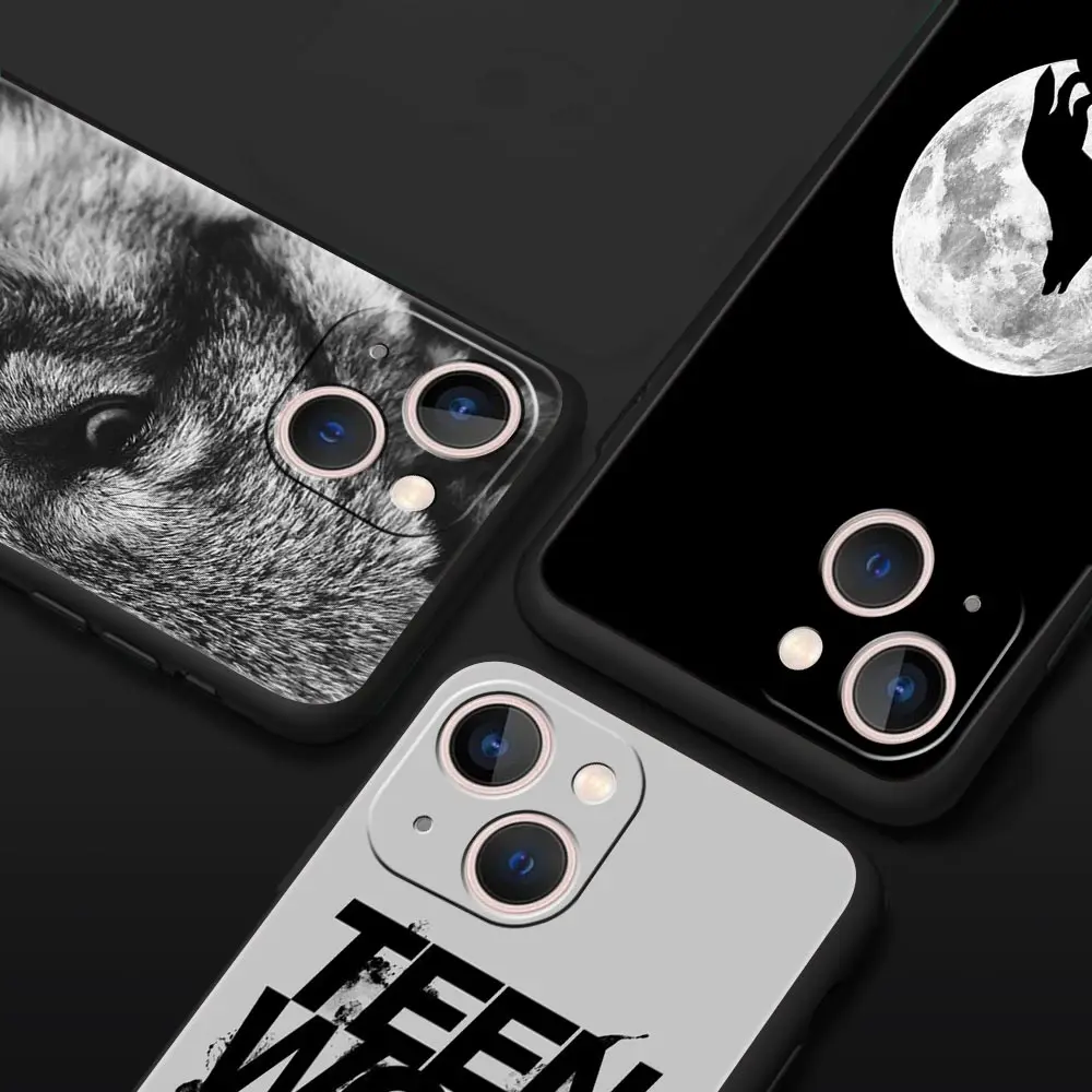 Funda de teléfono de lujo The Wolf para iPhone 13, 15, 14, 12 Mini, 11 Pro MAX, XR, X, SE, XS, 7, 8 Plus, cubierta protectora de silicona negra - imagen 2