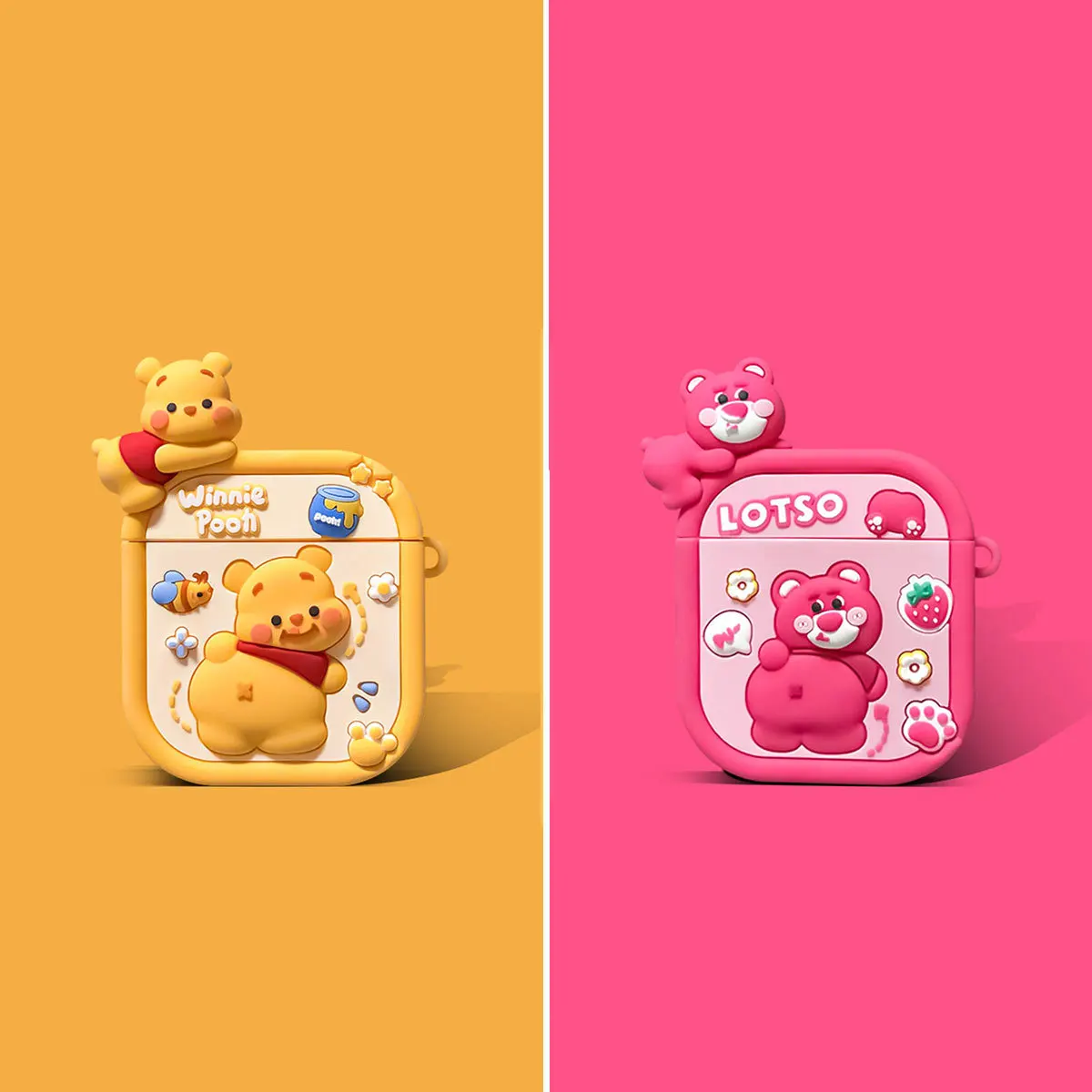 Funda para auriculares con bonito oso para Apple Airpods 1, 2, 3, funda para auriculares inalámbricos con Bluetooth para Airpods Pro2, funda suave de silicona para auriculares