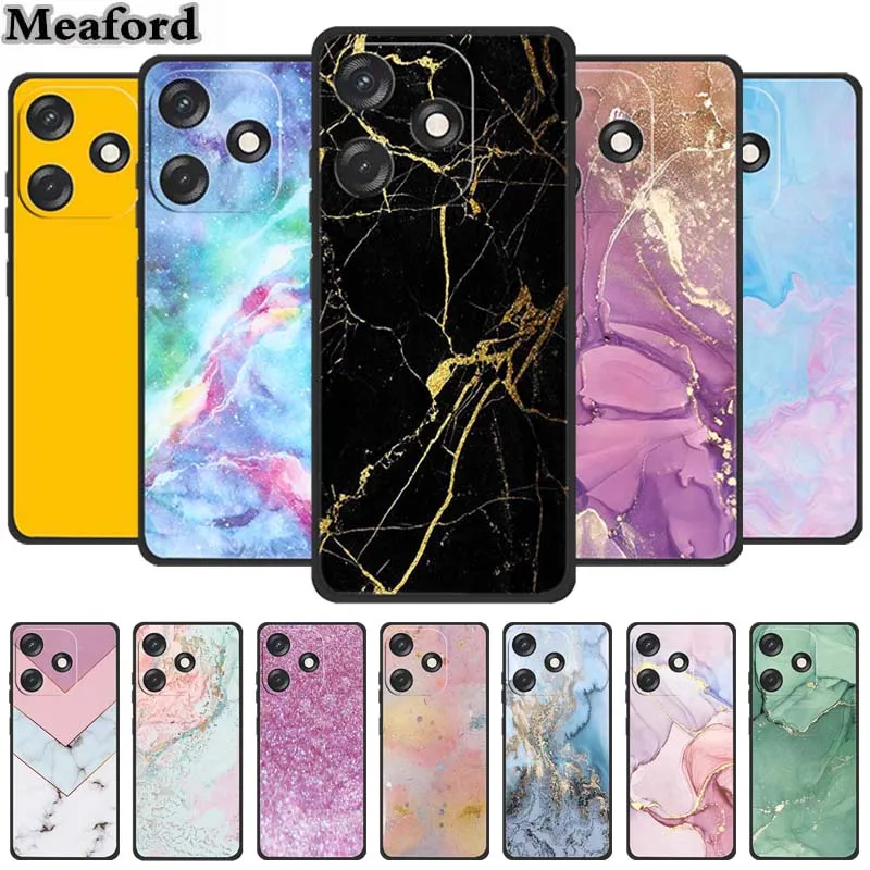 Funda trasera de silicona suave para Huawei Honor X60i, Protector a prueba de golpes, Capa pintada, mármol TPU, nuevo