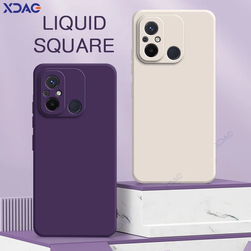 Funda de lujo de doble capa para teléfonos móviles Xiaomi POCO C55, protección de cámara POCOC55, armadura de silicona líquida cuadrada suave a la moda - imagen 2
