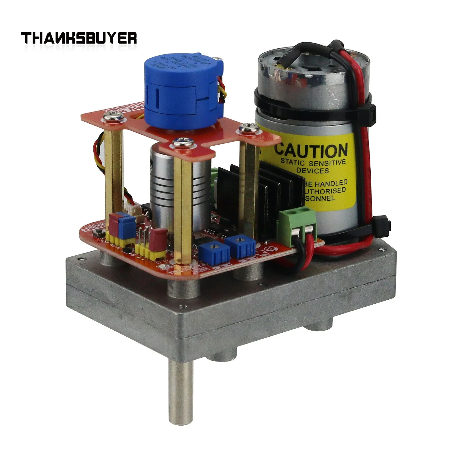 Thanksbuyer Servo de alto par DC 12V ~ 24V 380kg.cm Engranaje de acero 3600 grados para robot grande ASME-MXB - imagen 2