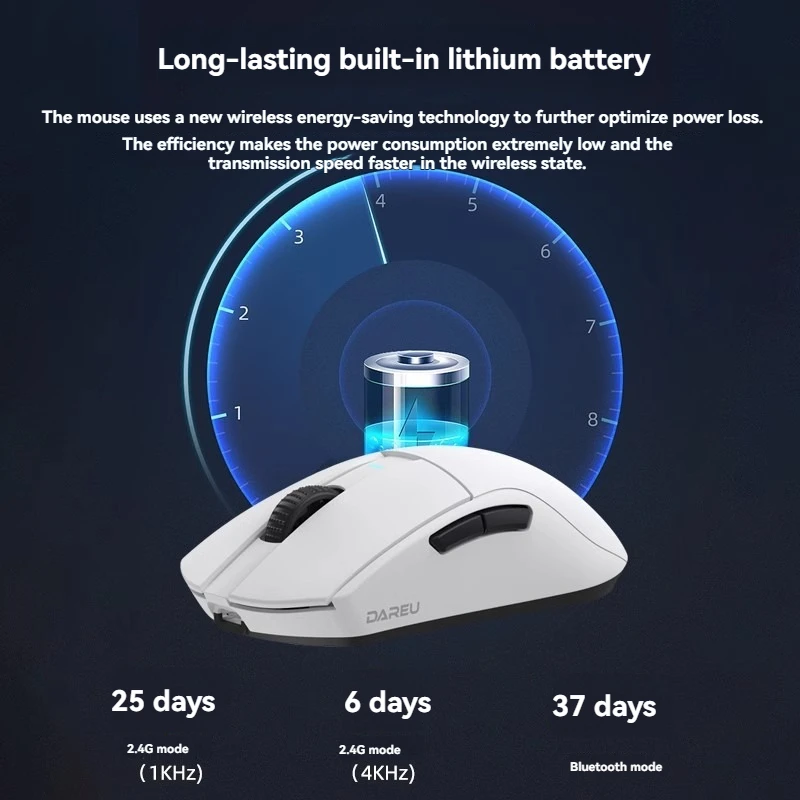 Ratón Dareu A950Pro personalizado Paw3395 inalámbrico triple modo ergonómico peso ligero Esports portátil e-sports Gaming Mouse Accesorios - imagen 2