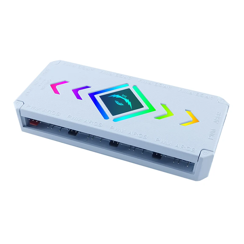QiuzAim RGB ventilador de refrigeración 1 a 9 controlador ARGB 4pin/PWM 5V 3pin para ordenador PC carcasa chasis radiador ARGB ventilador Hubs SATA alimentado - imagen 3