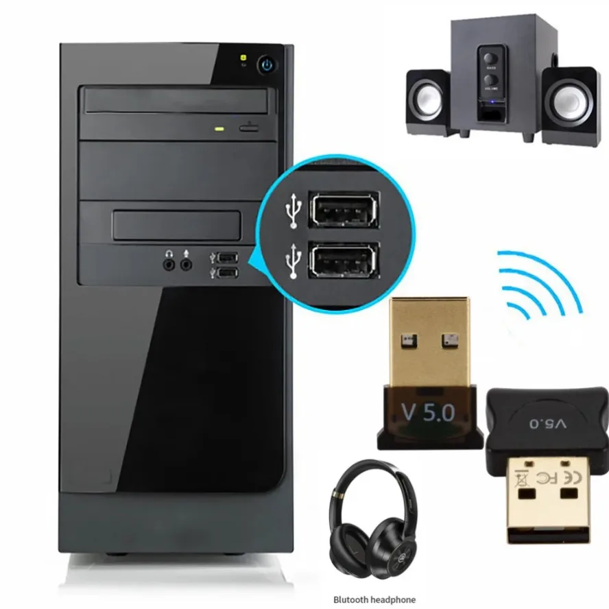 BGGQGG USB Bluetooth 5,0 adaptador inalámbrico Bluetooth 5,0 receptor Dongle transmisor Bluetooth adaptador USB para ordenador PC portátil - imagen 2