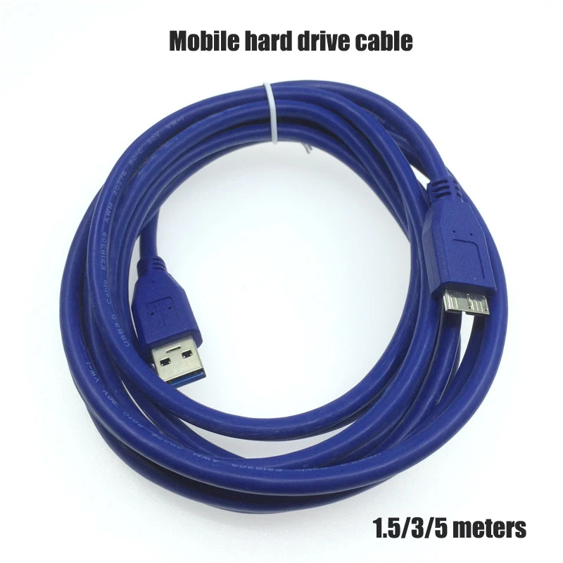 Cable de datos de disco duro móvil USB extendido de alta velocidad, adecuado para Samsung NOTE3 S5, Cable de carga de 1,5/3/5 metros