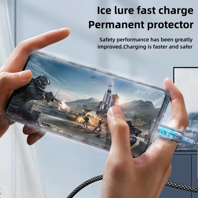 NNBILI 100W Cable USB tipo C Cable de datos de pantalla Digital de carga rápida carga PD de alta potencia para iPhone 15 Samsung Huawei Xiaomi - imagen 5