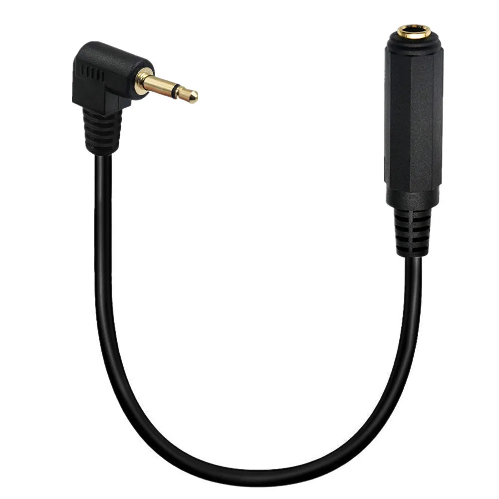 Ángulo recto chapado en oro TS 3,5mm Mono Audio 1/8 "macho a 6,35mm 1/4 pulgadas hembra Mono Cable convertidor amplificador altavoz guitarra