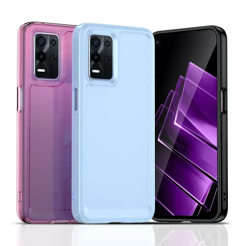 Funda de teléfono con parachoques de silicona Candy a prueba de golpes para OPPO K9X Realme 8/8 Pro/8S Narzo 30/Q3/Q3i/V13 5G - Funda protectora