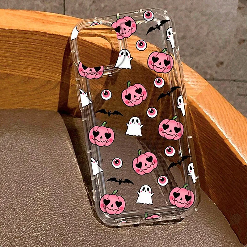 Funda transparente con diseño de fantasma de calabaza de Halloween para Samsung Galaxy A15 A35 A55 A34 A54 A14 A33 A53 5G S24 Ultra S23 FE S22 Plus - imagen 4