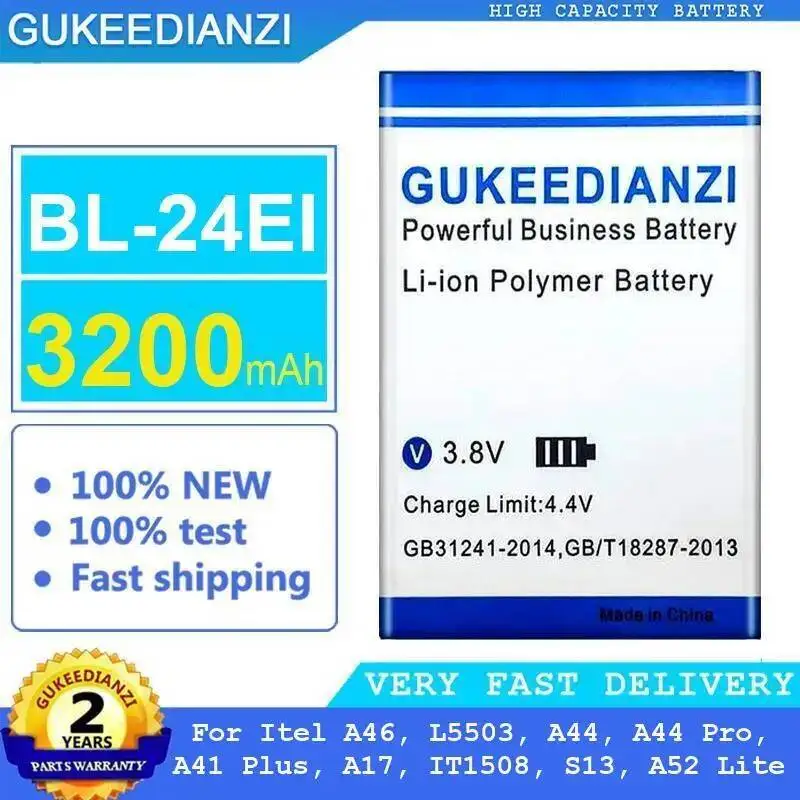 BL-24EI 3200Mah para Itel A46 L5503 A44 Pro A41 Plus A17 IT1508 S13 A52 Lite batería de teléfono móvil de larga duración de alta capacidad