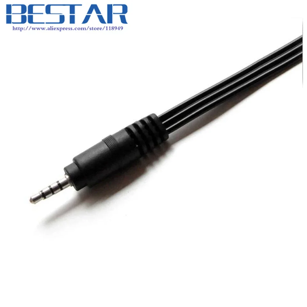 4 polos 3,5 Jack 3,5mm 3,5mm macho a 3RCA macho Cable de Audio y vídeo 5 pies 1,5 m 3 RCA AV Cable para DVD CD ordenador sonido altavoz coche - imagen 3