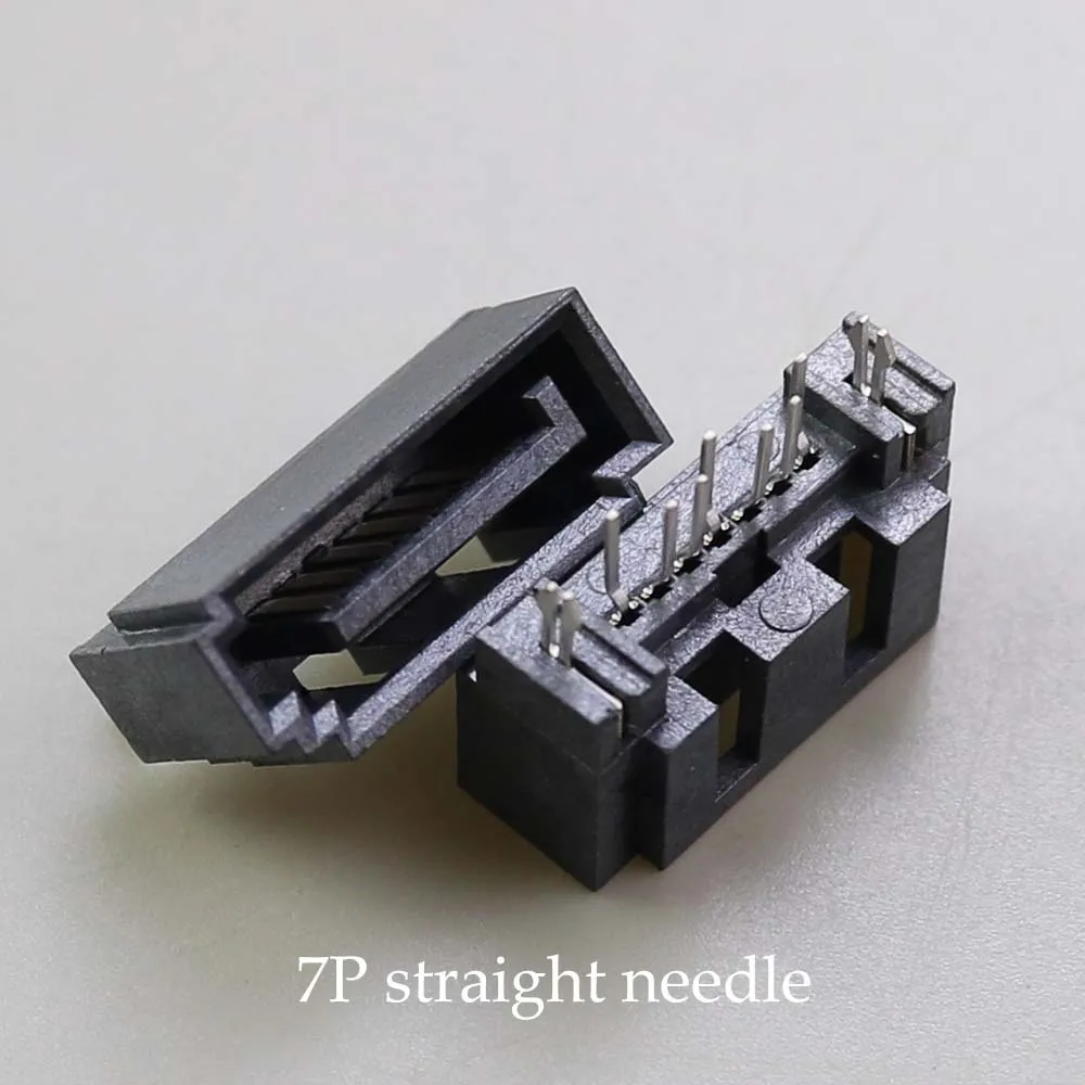 Conector macho SATA de 1 piezas, interfaz de disco duro 7P, tipo A, aguja recta, enchufe Vertical, PIN Curvo - imagen 4