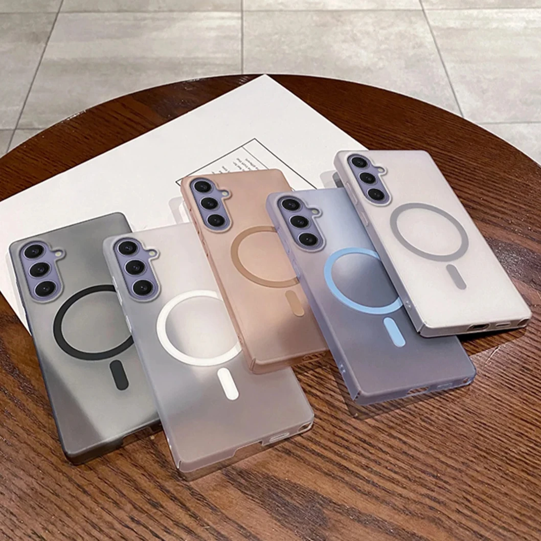 Funda magnética transparente mate delgada Magsafe de lujo para Samsung S25 + Ultra S24 FE S23 Plus S 23 24 25 - imagen 2