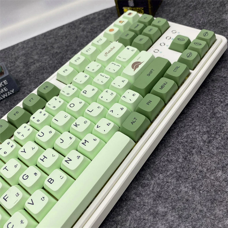 Teclas verdes Matcha de 124 teclas, perfil XDA, PBT, para teclado mecánico MX Switch, inglés, japonés, personalizadas, DIY - imagen 3